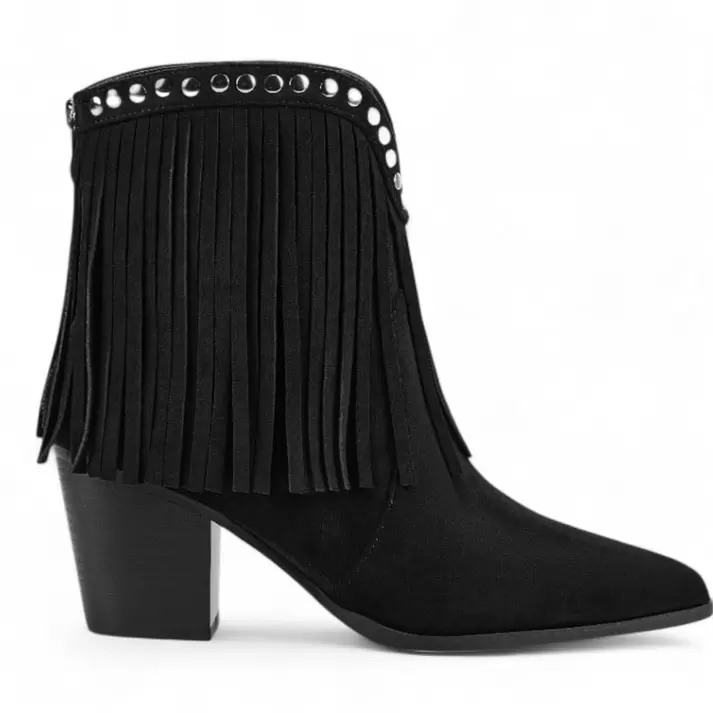 Botin Mujer Via Uno WestWinter Wrangler Negro