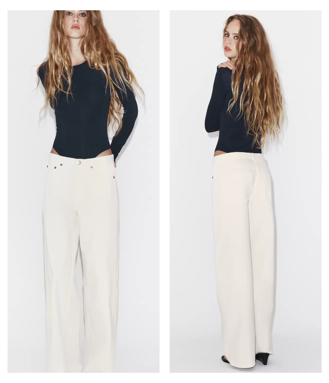 JEANS TRF WIDE LEG TIRO MEDIO