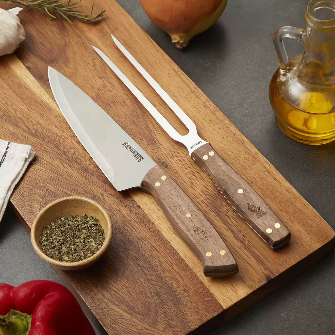 Set Tenedor + Cuchillo Parrillero Kangkawe