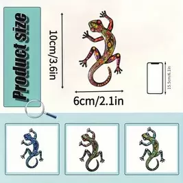 4 piezas de decoración de pared de acrílico de lagarto 2D plano, decoración de pared de arte de lagarto 2D, colgante de lagarto para exteriores, decoración de jardín, decoración del hogar, decoración de la sala de estar, decoración navideña, decoración de