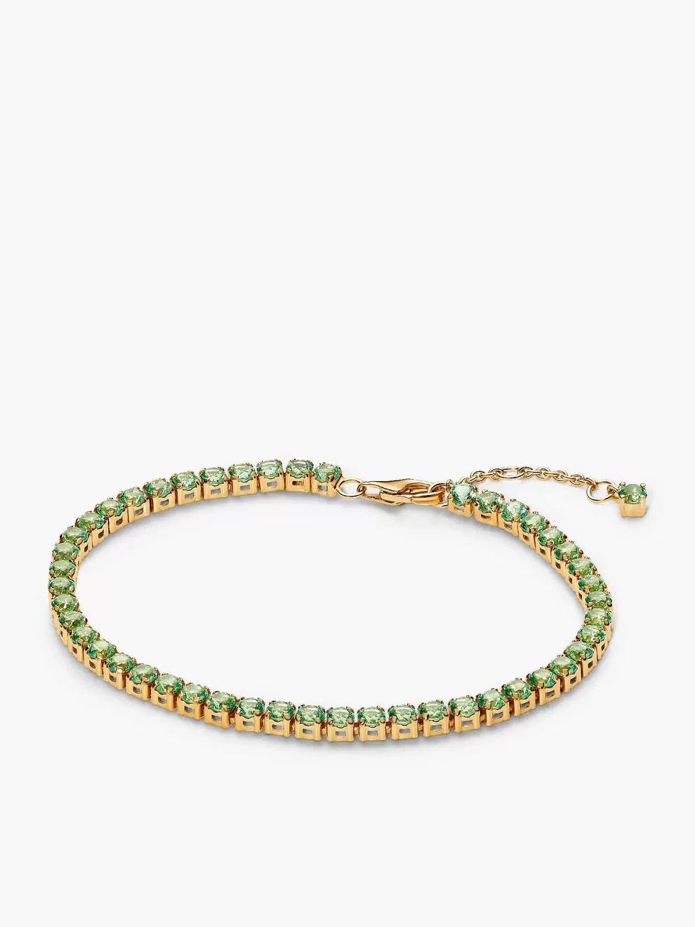 Brazalete de tenis verde reluciente