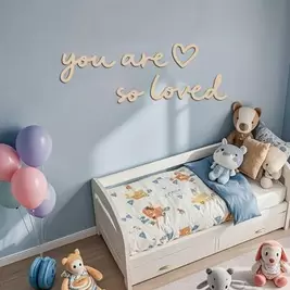 -7%1 Set "Eres tan amado" Decoración de pared de madera con diseño de corazón - Estilo caligráfico Decoración del hogar perfecta, arte de pared ideal para el hogar, la habitación o la sala de juegos, regalo perfecto para familiares o amigos
