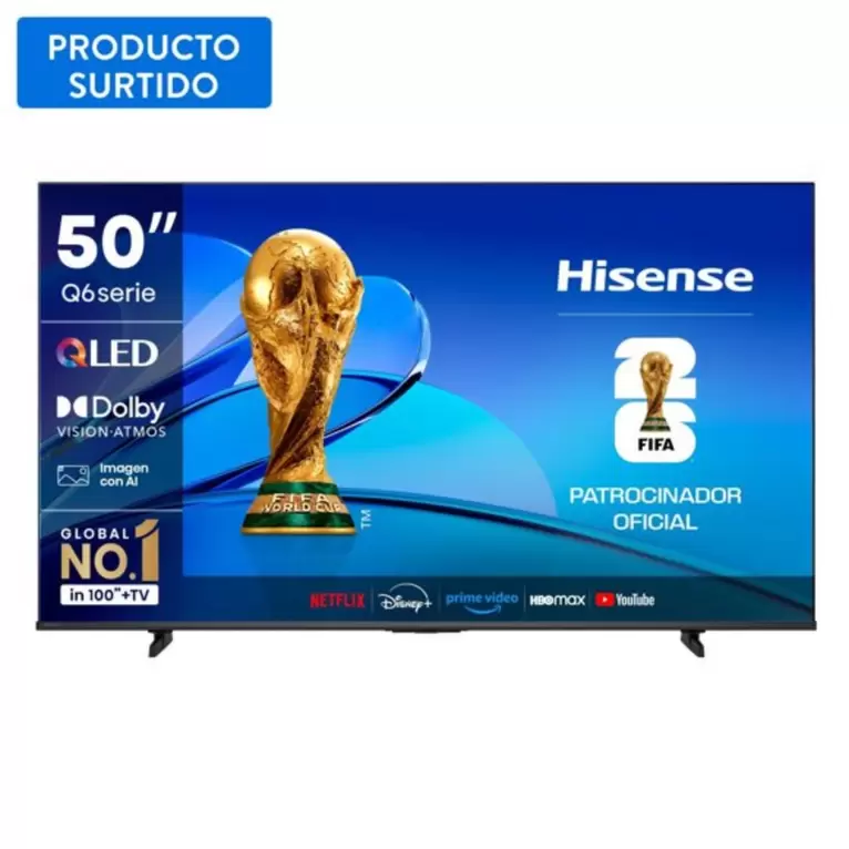 Televisor 50" QLED 4K UHD 50Q6QV Smart TV Hisense