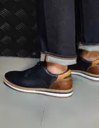 Zapatos Hombre Cuero Laren-0-01 Azul Bullboxer