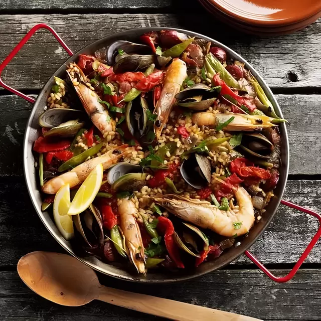 Paellera 10 Porciones : Hierro Pulido 42cm La Ideal