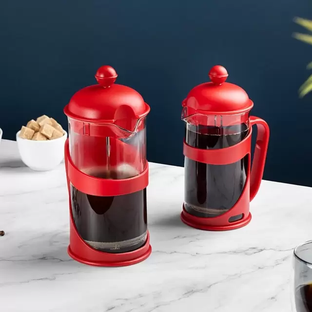 Cafetera Francesa Borosilicato 1000ml Rojo Cali