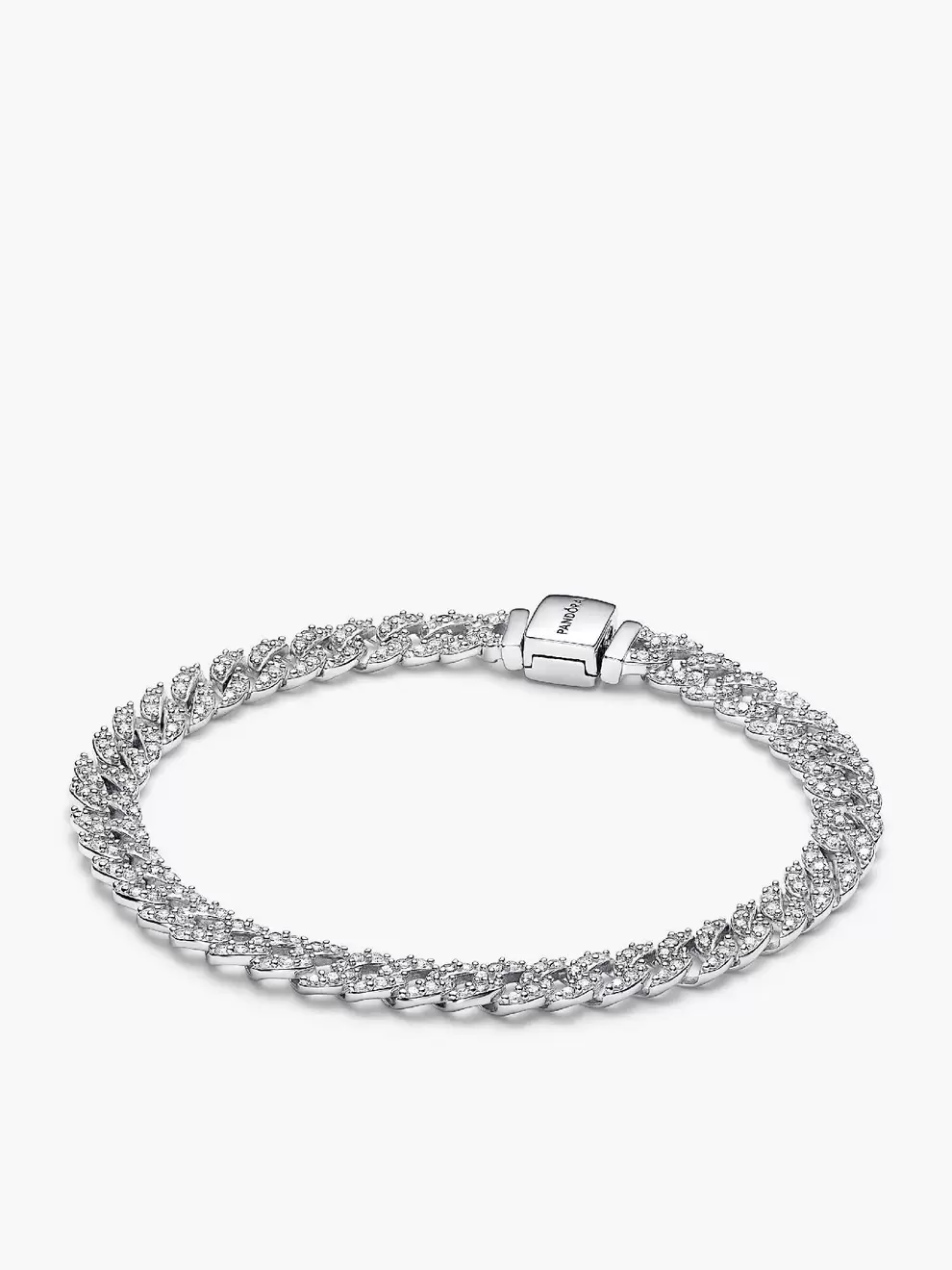 Brazalete de cadena cubana en pavé de Pandora Timeless