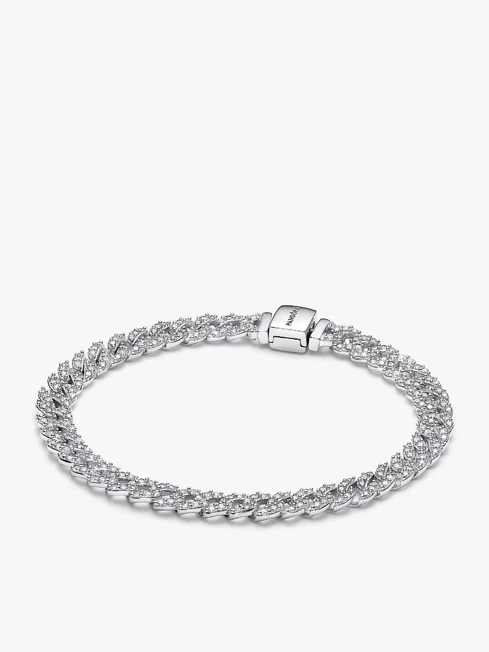 Brazalete de cadena cubana en pavé de Pandora Timeless