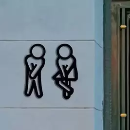 NEW2 piezas Pegatinas de espejo de baño acrílico creativas, calcomanías de señalización de baño con patrones masculinos y femeninos, adecuadas para hoteles, moteles, restaurantes, baños públicos y decoración del hogar