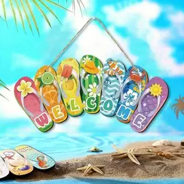 -3%Últimos 2 díasCartel de bienvenida con chanclas de verano, panel de madera para decoración del hogar, decoración de puerta de estilo granja, placa montada en la pared, adecuada para decoración de la sala de estar.