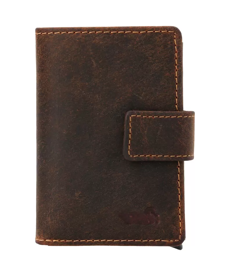 Billetera Cuero Hombre HU Multicards Café