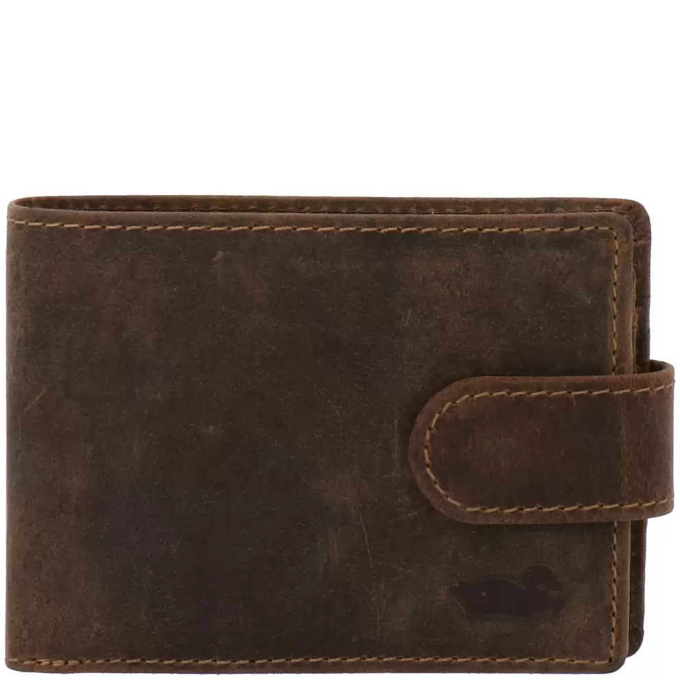 Billetera Cuero Hombre Hu Triple Café