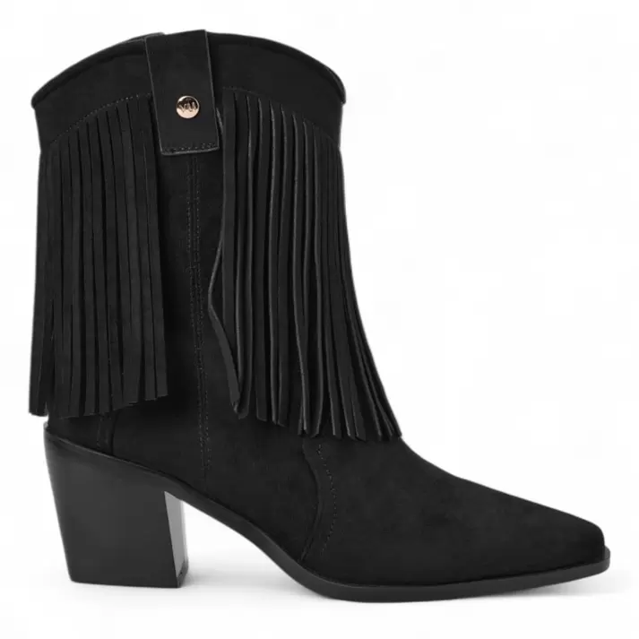 Botin Mujer Via Uno WestWinter Mustang Negro