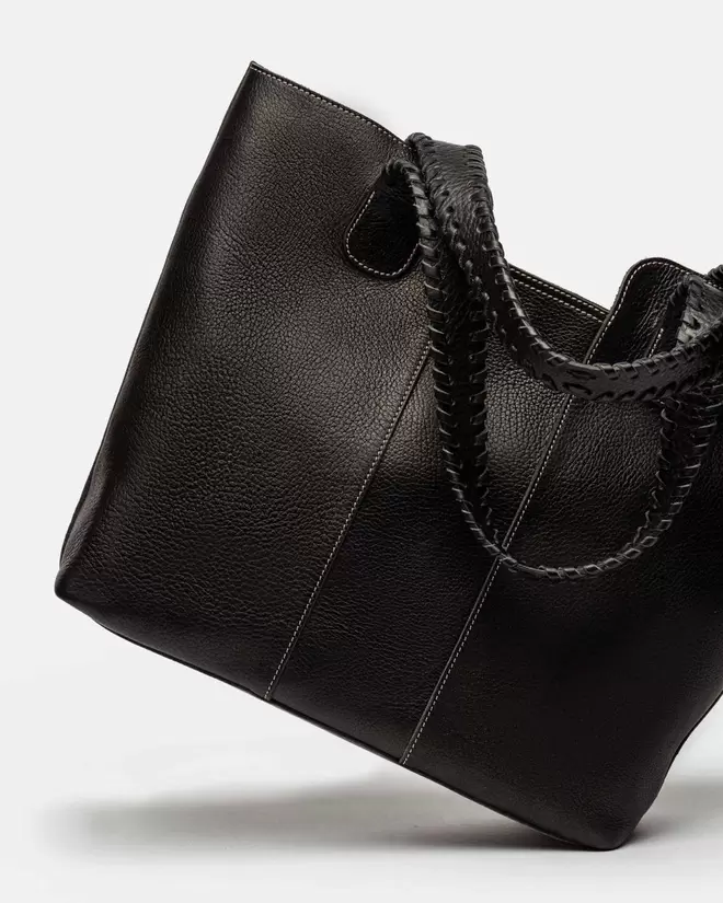 Shopper The Braided en cuero vegetal liso