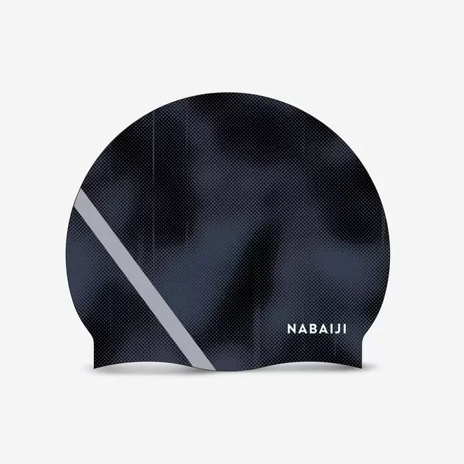 Gorro de natación silicona azul negro talla única