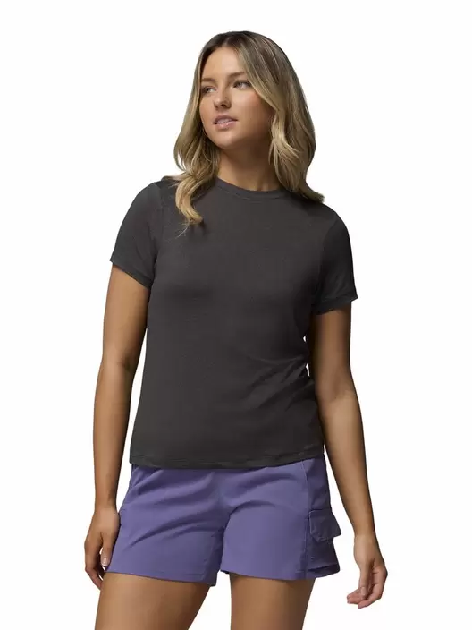 Polera Manga Corta Mujer Parsons Point Logo Negro Columbia