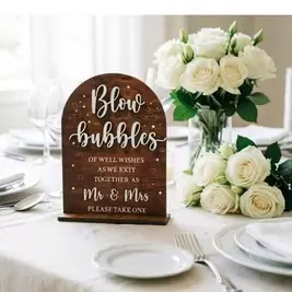 NEW1 pieza Señalización de decoración de ceremonia de boda de madera, placa de número de mesa