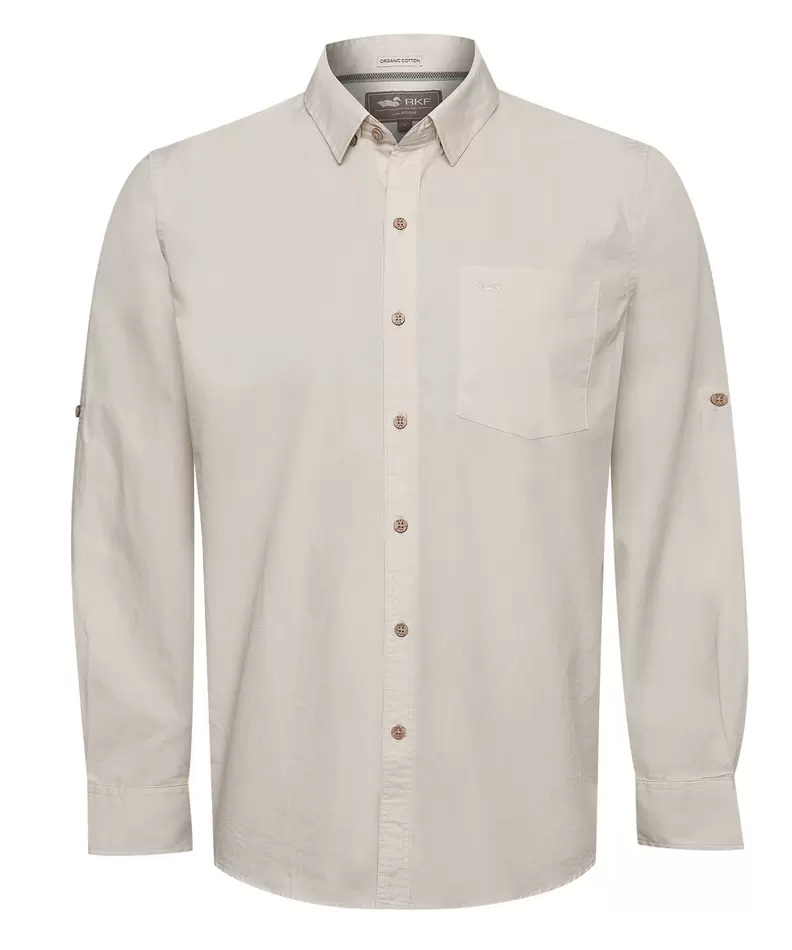 Camisa Algodón Orgánico Hombre Galiton Beige