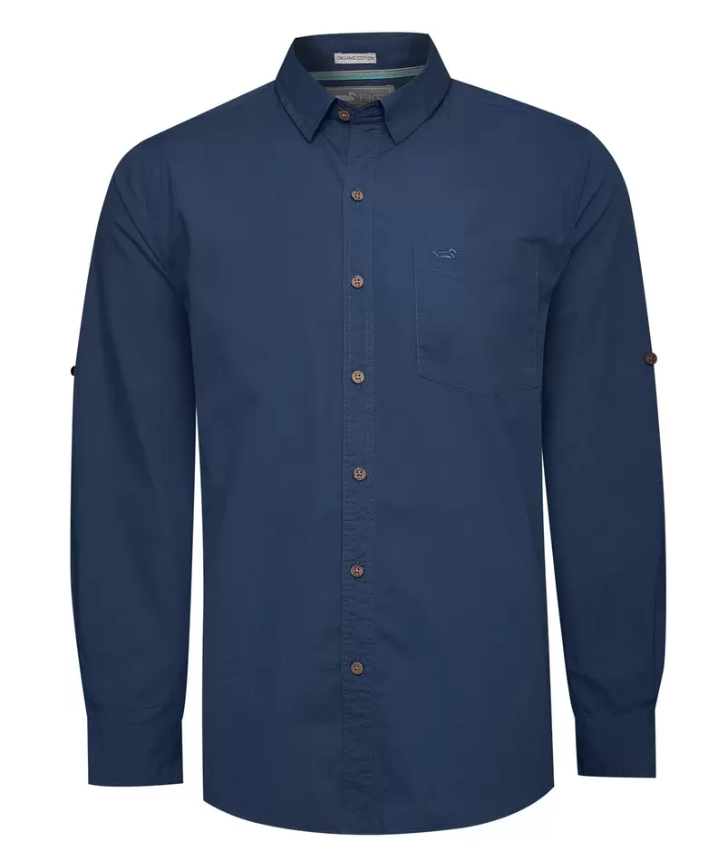 Camisa Algodón Orgánico Hombre Galiton Azul