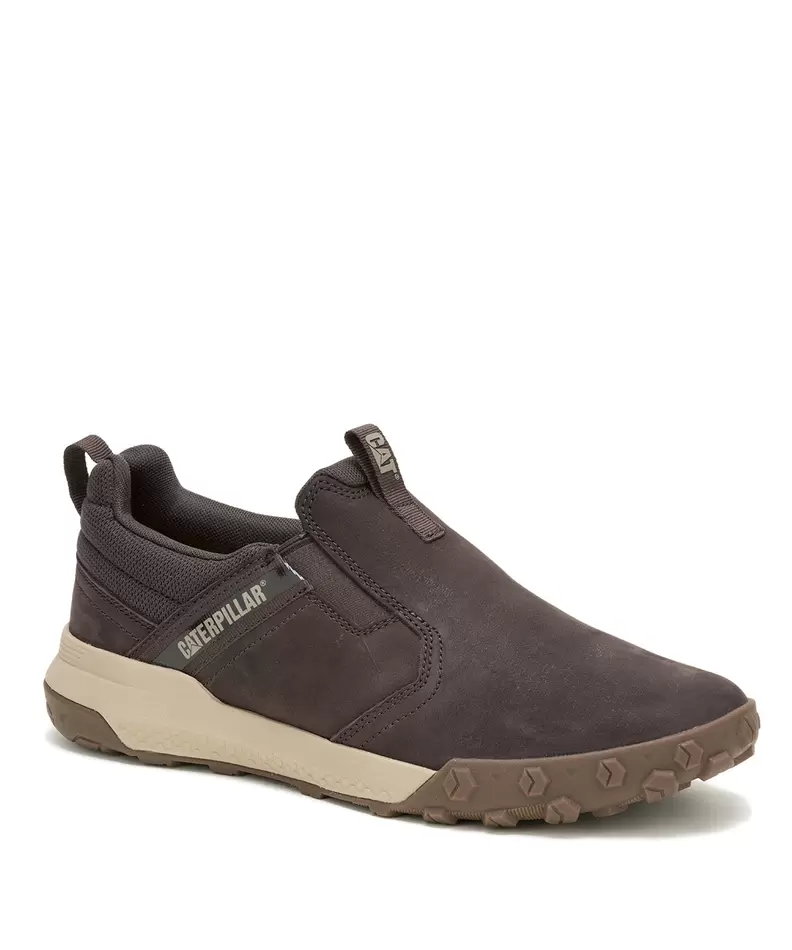 Slip On Cuero Hombre Hex Ready Café Oscuro Cat