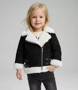 Chaqueta bebé aviadora de gamuza
