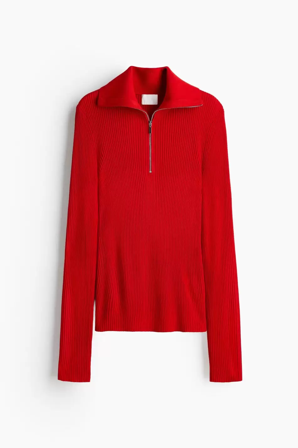 Top en punto acanalado con medio cierre