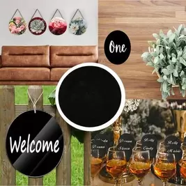 -9%5 piezas de 50~100mm Blancos de círculo de acrílico negro, discos de acrílico redondos, borde cortado suave, para manualidades DIY, adornos, fabricación de llaveros y base de exhibición (Espesor 2mm)