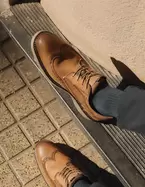 Zapatos Casual Formal Brogue Hombre Cuero Crieff-0-32 Taupé Bullboxer