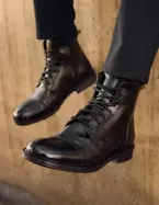 Botines Bototos Urbanos Hombre Cuero Fuse-6-21 Negro Bullboxer