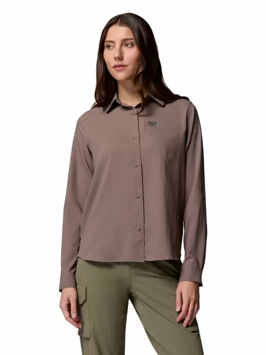 Blusa Manga Larga Mujer Silver Ridge Utility Gris Columbia