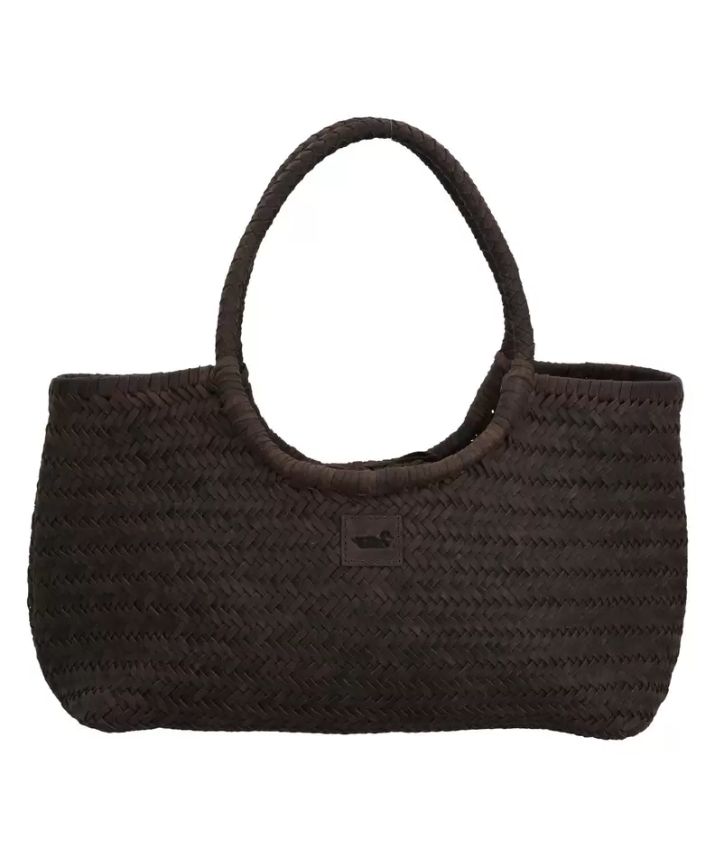 Cartera Cuero Mujer Ks Woven Tote Café