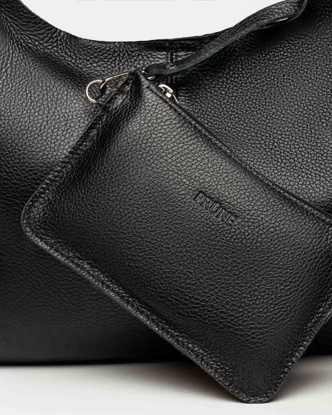 Cartera al hombro Juana en Cuero Graneado