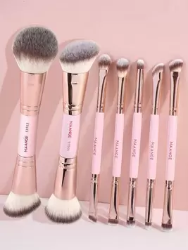 -5%MAANGE Set de 2 piezas/5 piezas/6 piezas/7 piezas/20 piezas/41 piezas de brochas de maquillaje, brochas de maquillaje de doble extremo que incluyen brocha para rubor, brocha para base, brocha para fijación, brocha para polvo, herramientas de maquillaje