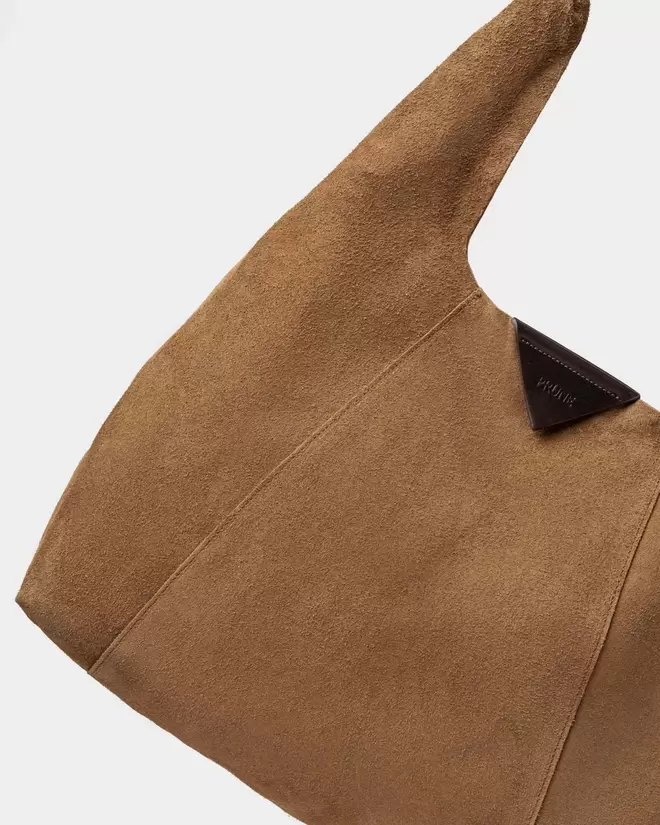 Bolso The Shopping en cuero gamuza