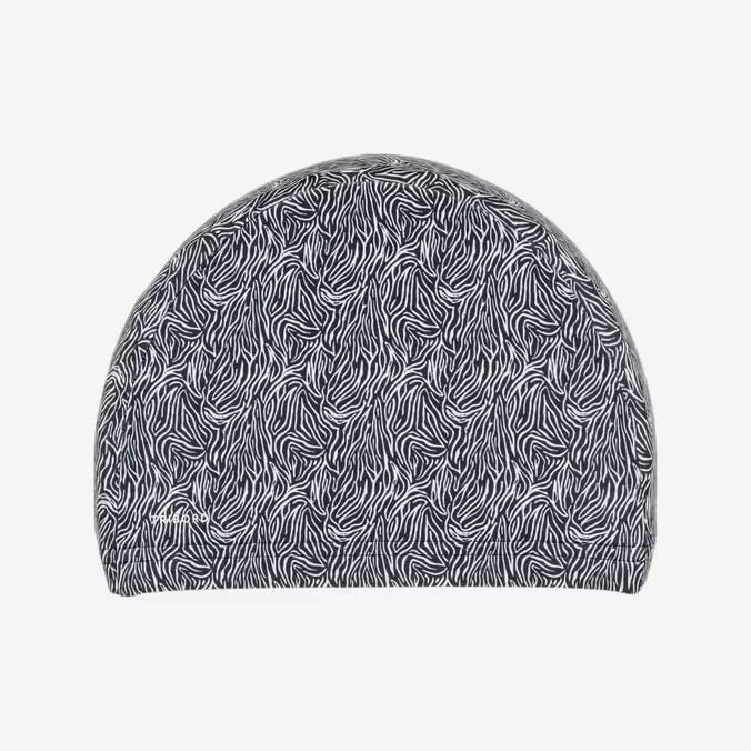 Gorro de natación tela blanco negro talla M