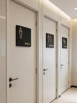 -27%Últimos 2 días1 pieza Letrero decorativo de acrílico unisex para baños y aseos, con respaldo adhesivo, adecuado para hoteles, apartamentos, centros comerciales, estaciones y otros lugares públicos, diseño sencillo y elegante