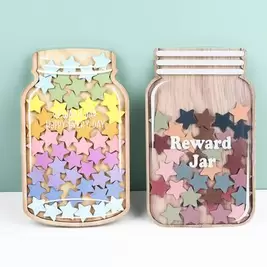 -9%Últimos 2 días36 piezas de estrella de madera y flor hueca, frasco de recompensa, gráfico de incentivo de comportamiento positivo, sistema de recompensa decorativo, adecuado para maestros, escuelas, regalos de Pascua, canastas de Pascua, decoraciones d