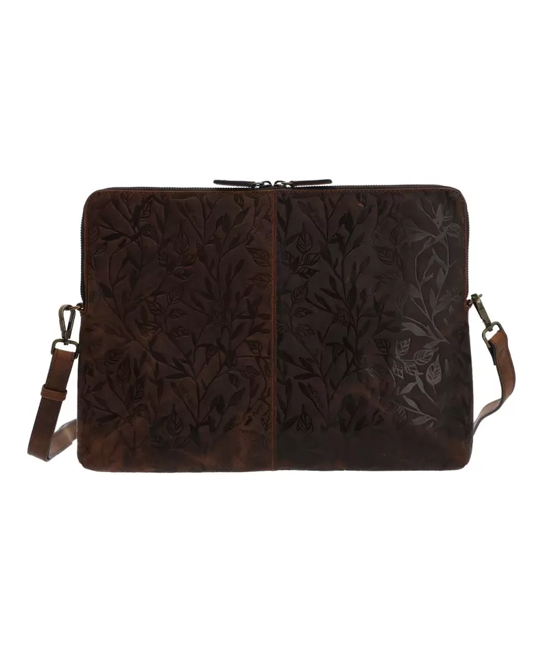 Cartera Cuero Mujer Oh Flowry Case Café
