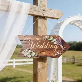 -9%Señal direccional de boda de madera, decoración y accesorio para fiesta de compromiso y matrimonio