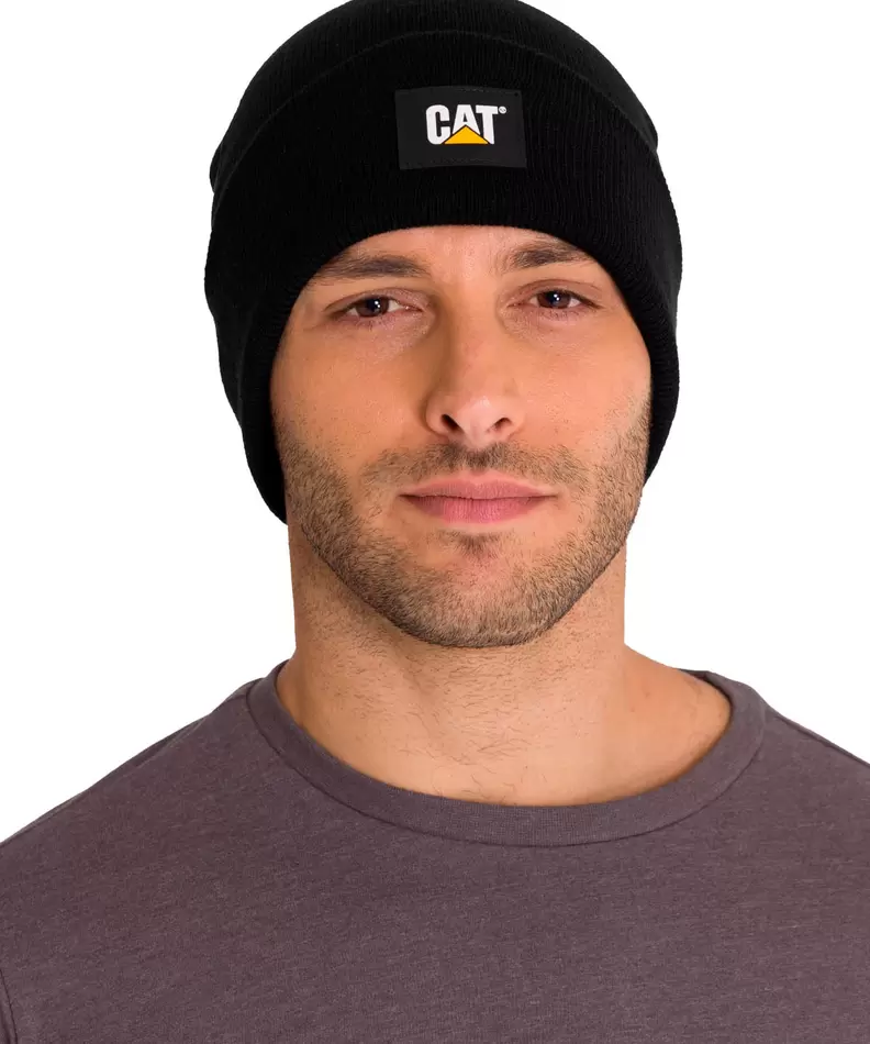 Gorro Label Cuff Beanie Black Cat