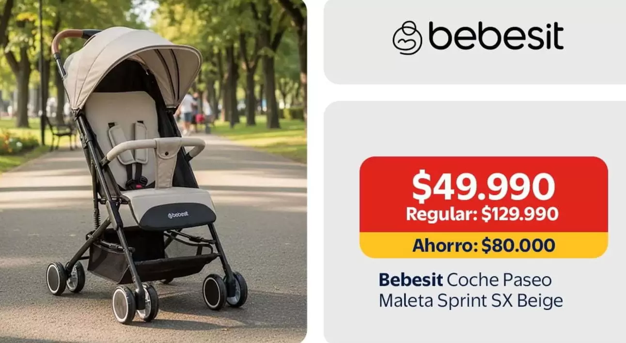 Bebesit -  Coche Paseo Maleta Sx Beige