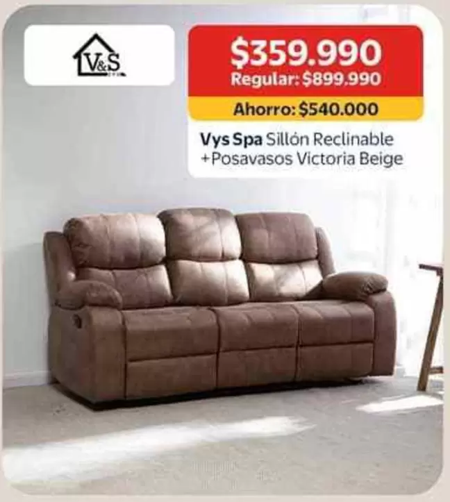 Victoria - Spa Sillón Reclinable + Posavasos Beige