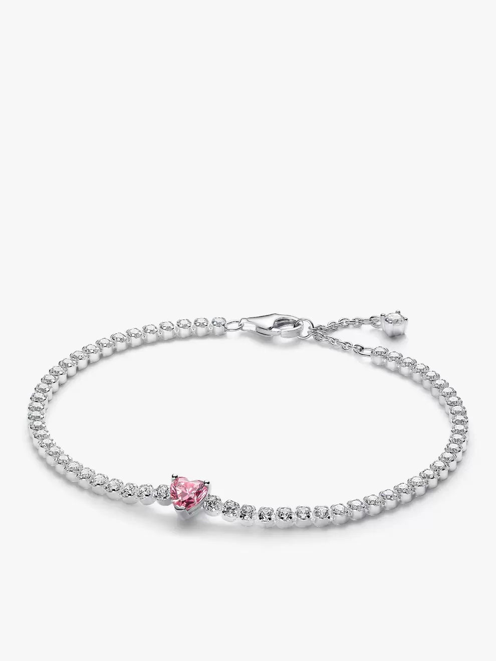 Brazalete de tenis Corazón Brillante rosa