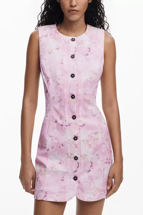 Vestido corto botones