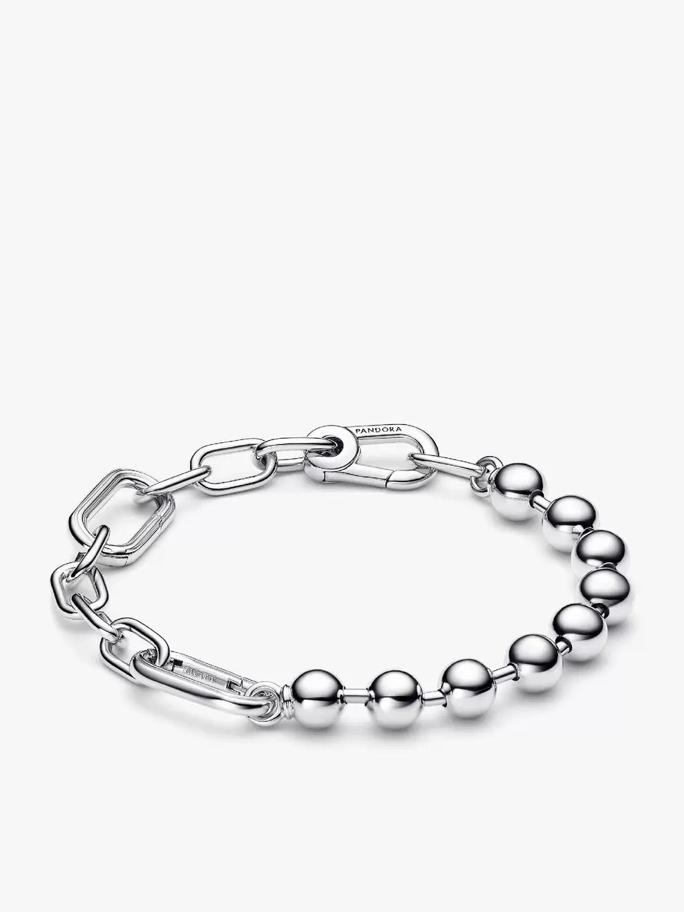 Brazalete de cadena de eslabones y cuentas de metal