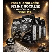 Mega Pack Ahorro Arena Feline Rockers Carbón Activo 90 kg Control Olores