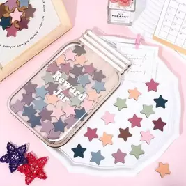 36 piezas de estrella de madera y flor hueca, frasco de recompensa, gráfico de incentivo de comportamiento positivo, sistema de recompensa decorativo, adecuado para maestros, escuelas, regalos de Pascua, canastas de Pascua, decoraciones de Pascua, útiles