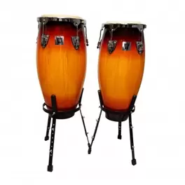 Par de congas de 10 y 11 pulgadas Sunburst con soporte (Tienda San Diego)