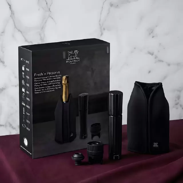 Set Funda Térmica, Tapones y Bomba de Vacío para Vinos...