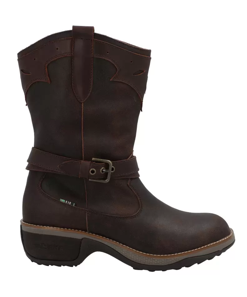 Bota Cuero Mujer Nia Café Oscuro